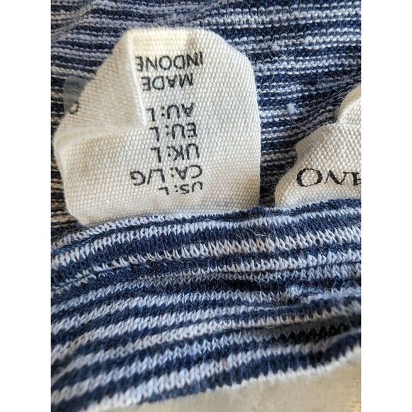 Christian Siriano Casual Top Women's Large Black & White Stripe V-Neck 100%Linen - Picture 5 of 8